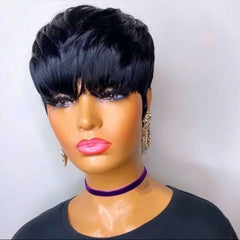 Flandi Pixie Cut Wig side view highlighting versatile styling options