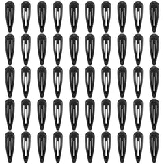 FLAREANN glossy black snap hair clips in a 50-pack box for everyday styling