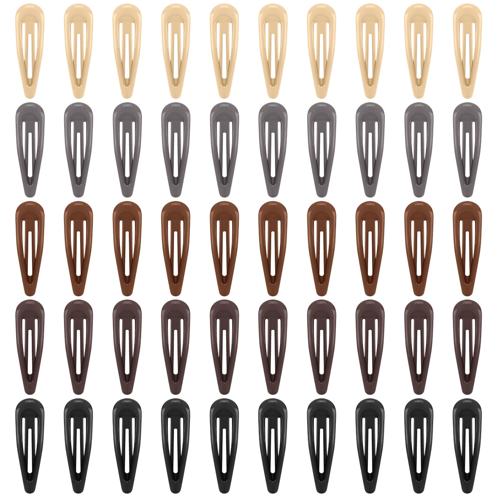 FLAREANN beige glossy snap clip secures bangs with a neat look