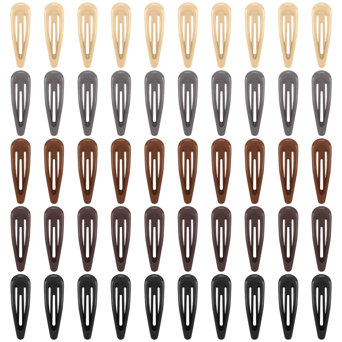 FLAREANN beige glossy snap clip secures bangs with a neat look