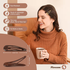 FLAREANN brown glossy snap clip adds subtle hold for daily wear