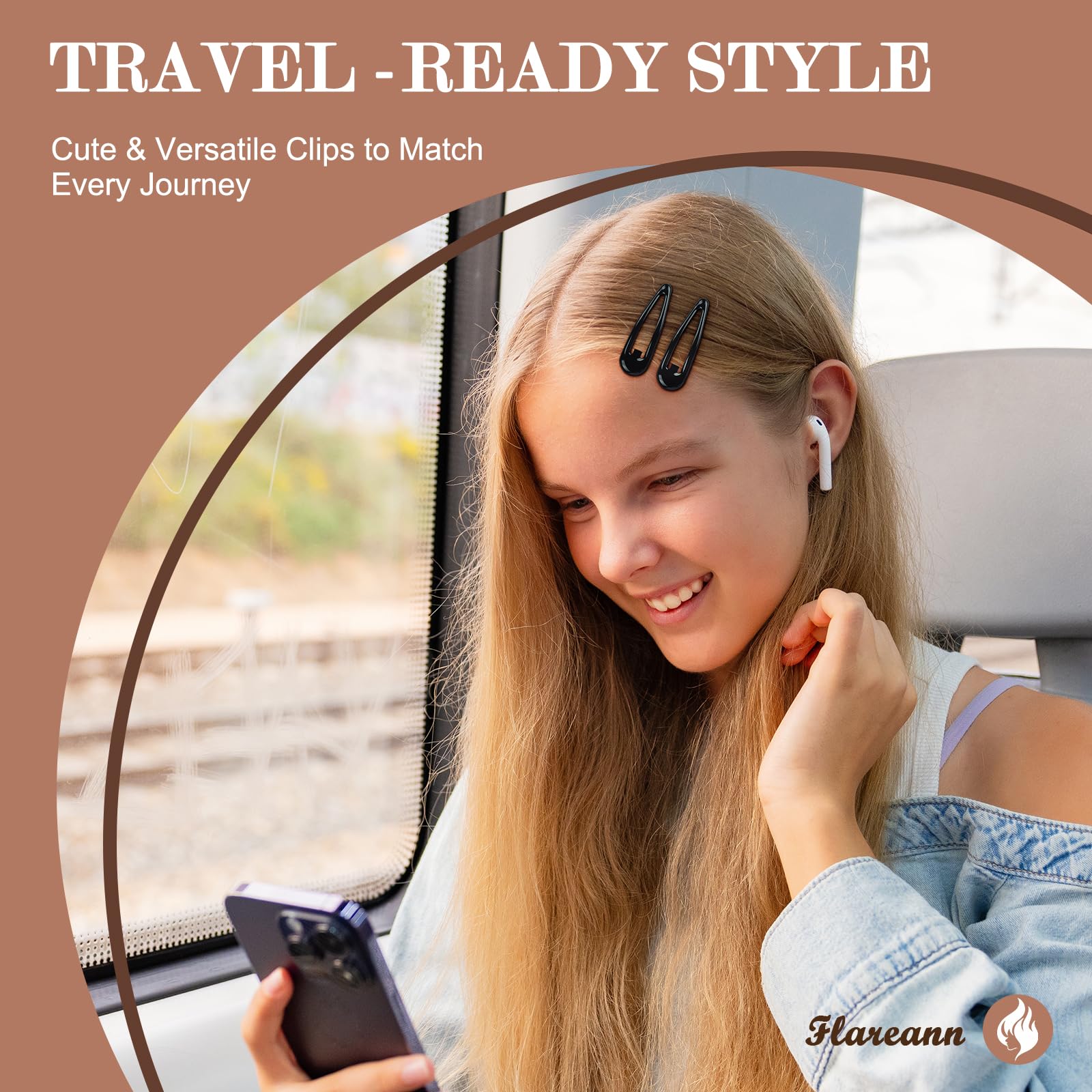 FLAREANN grey glossy snap clip provides minimalist finish for outfits