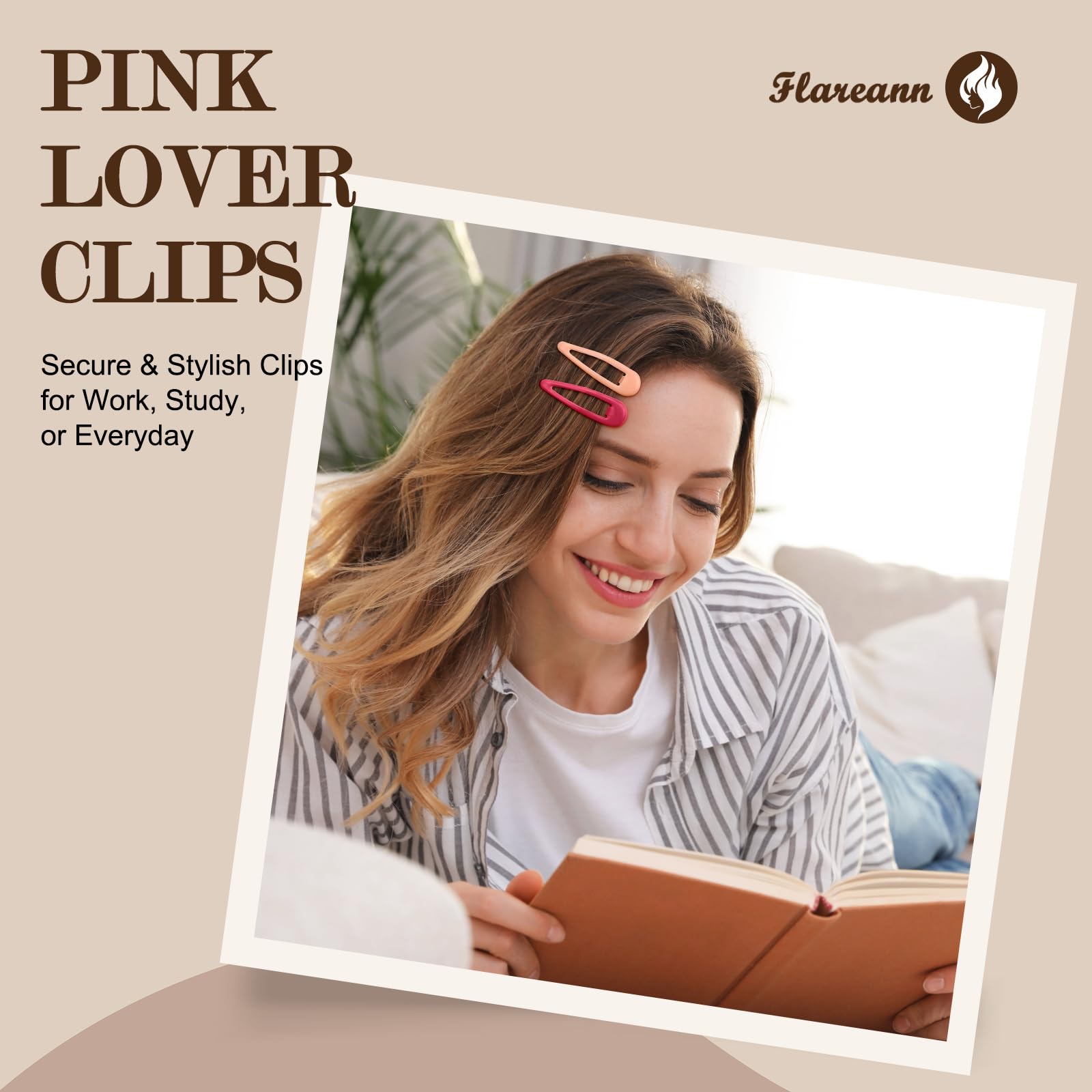 Pinza de FLAREANN rosa con brillo espejo para looks elegantes