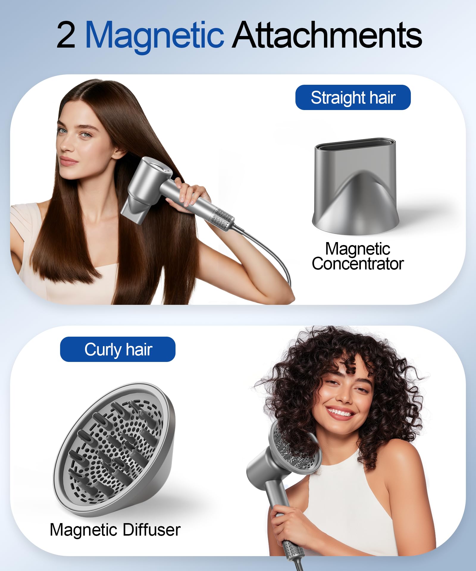 Flashbase magnetic diffuser attached for curl definition and volume.
