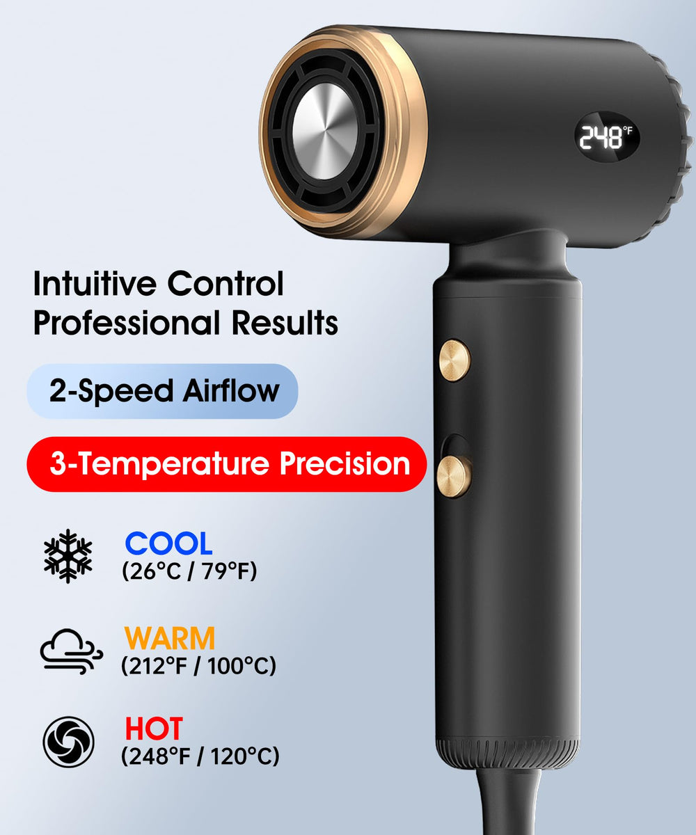 Flashbase Travel Hair Dryer ionic technology reduces static for smooth finish.