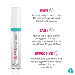 FLASHSERUM close-up upper lashes with subtle curl