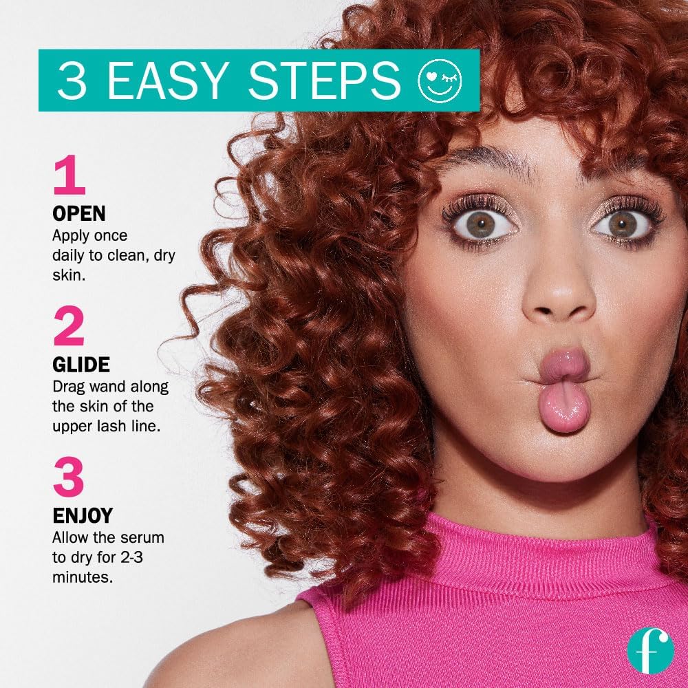 FLASHSERUM applicator tip applying serum along upper lash line