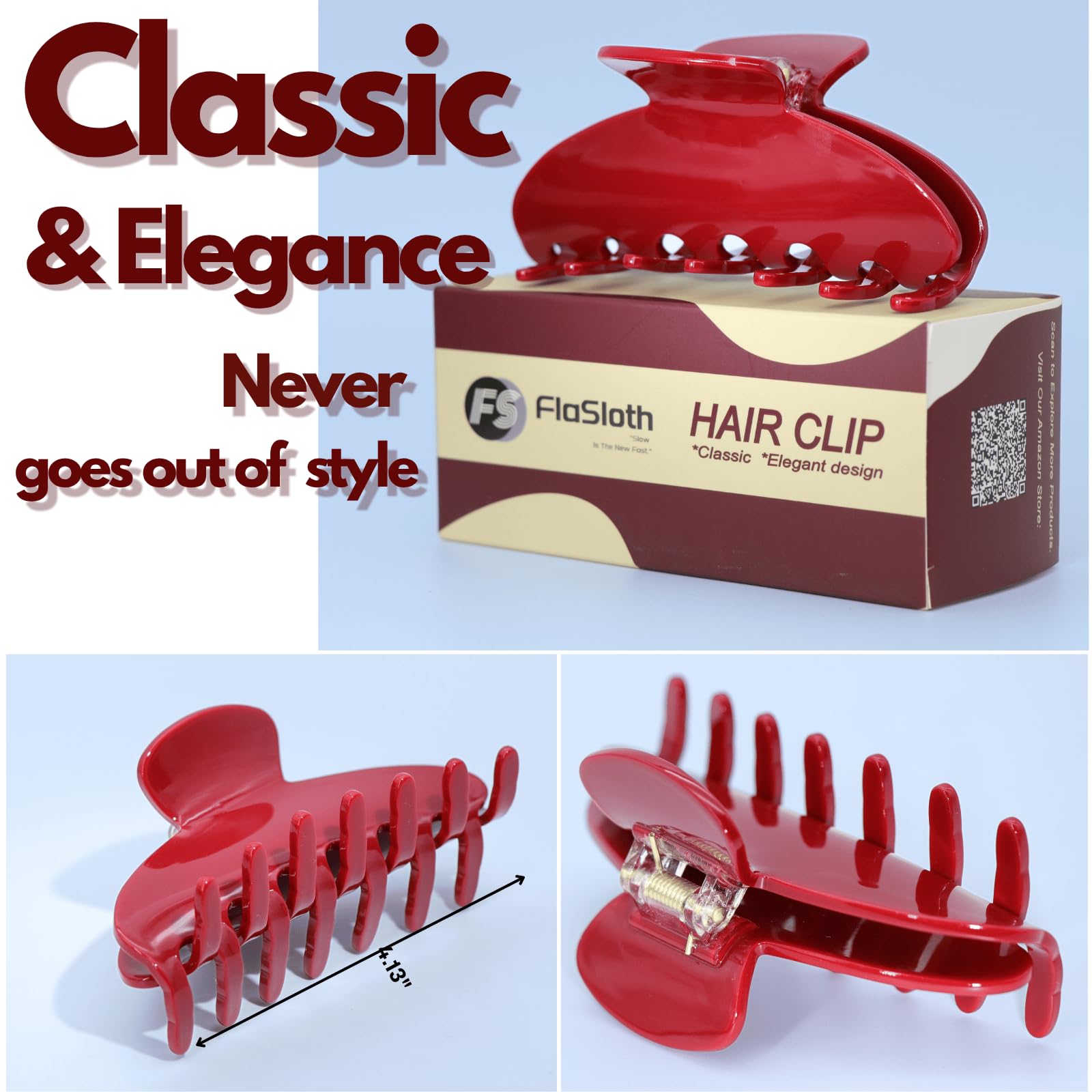 FlaSloth acetate clip with rounded teeth prevents snagging
