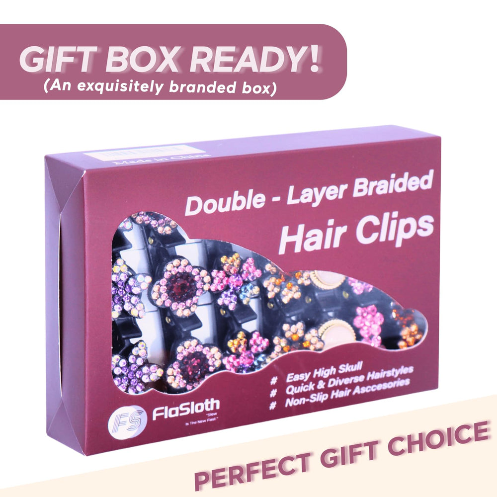FlaSloth rhinestones shine in light, adding elegant drama to any hairstyle.