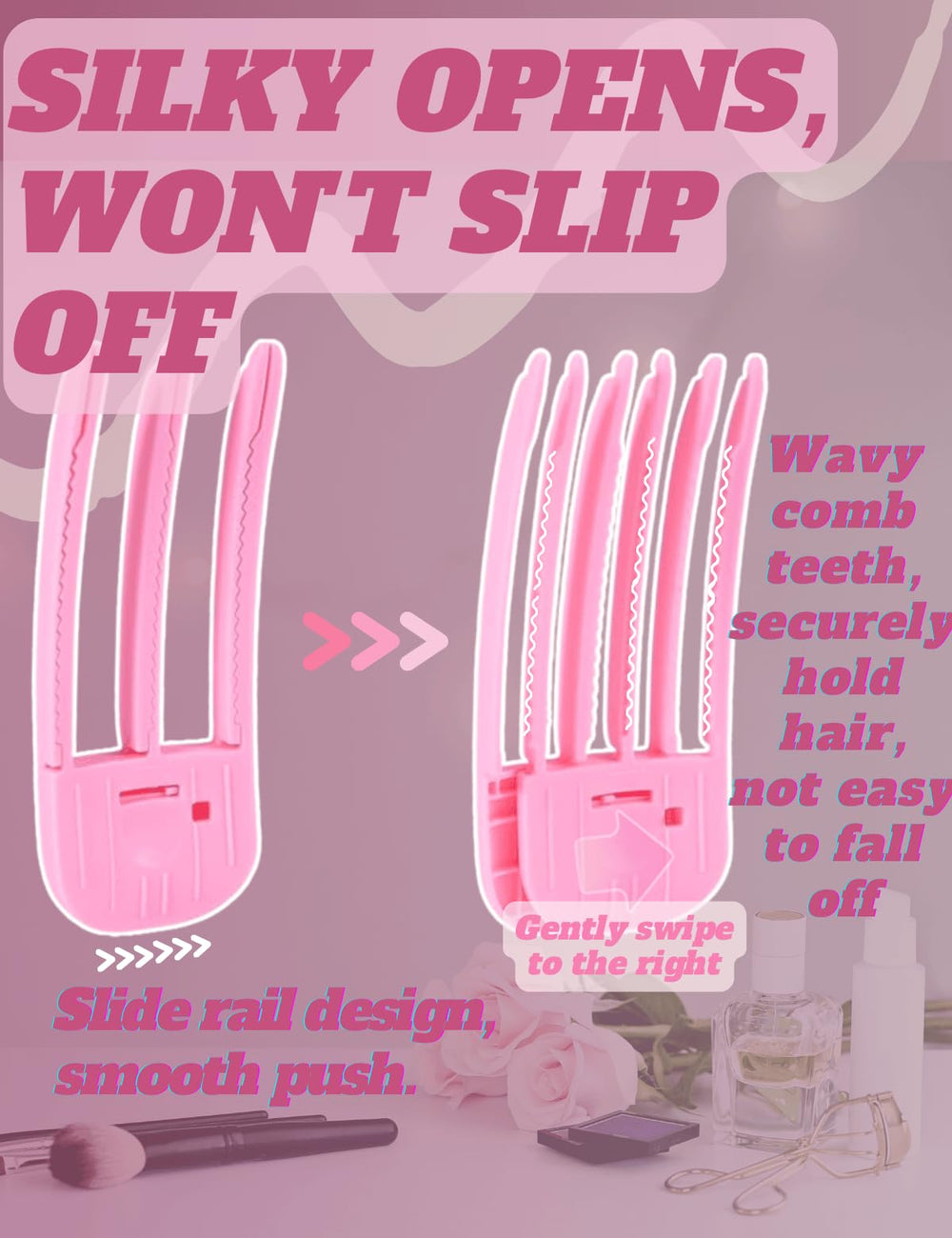 FlaSloth root-lift clip demonstrated in hair during styling.