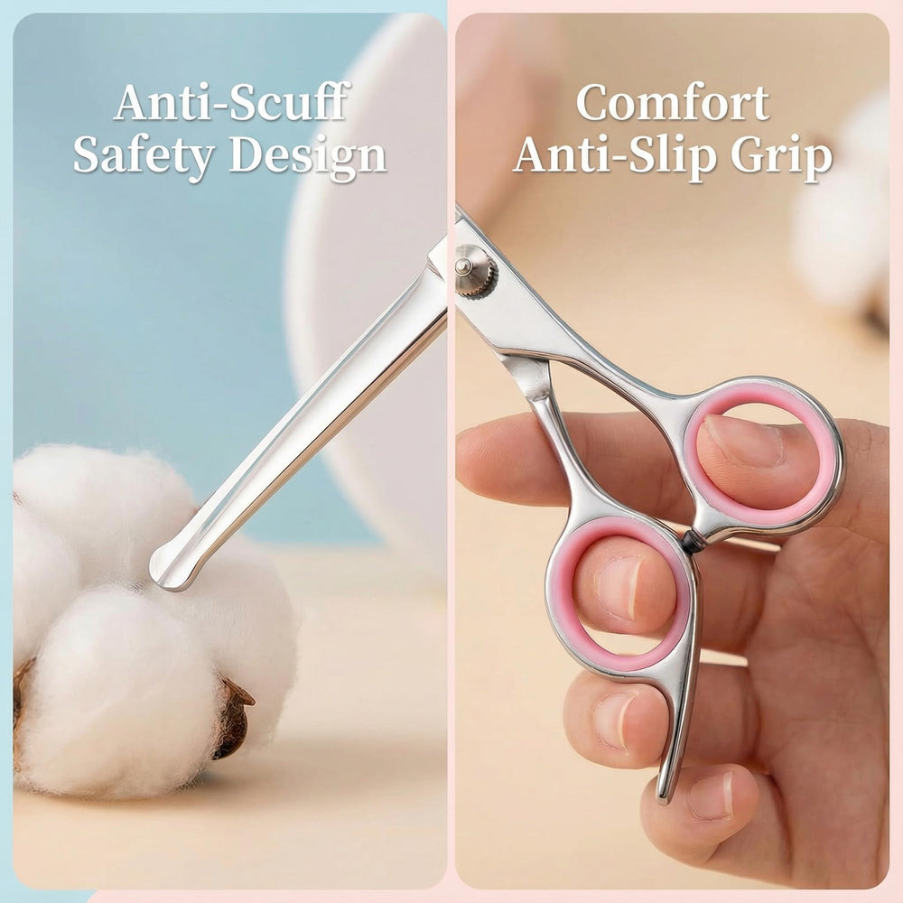FLCJYLJXF lightweight pink grip promotes steady control during wet grooming.