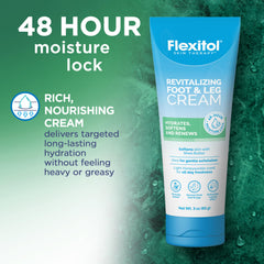 Close-up of rugged feet skin treated with Flexitol foot cream.