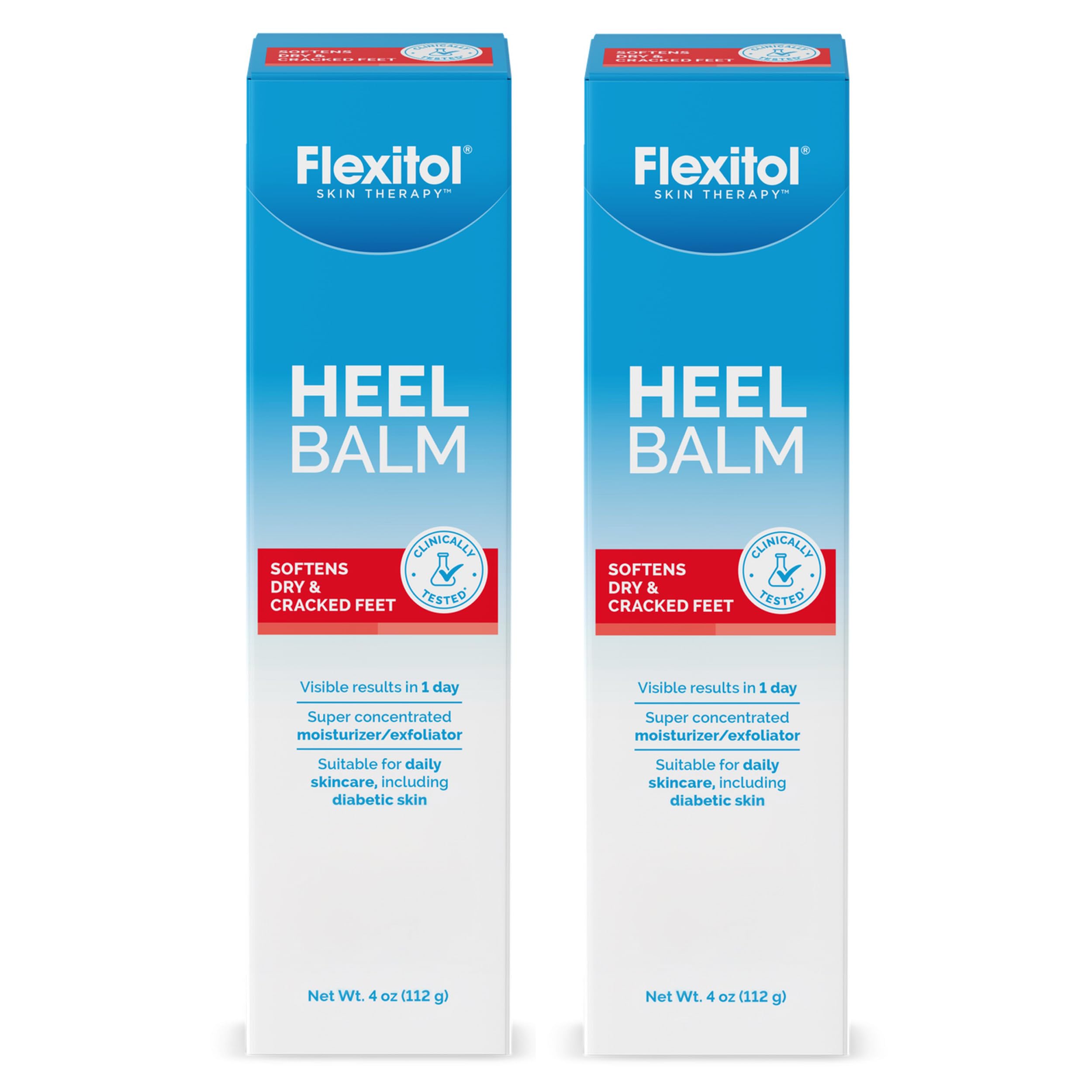 Flexitol bálsamo para talones con enfoque 25-urea en paquete doble para piel áspera.