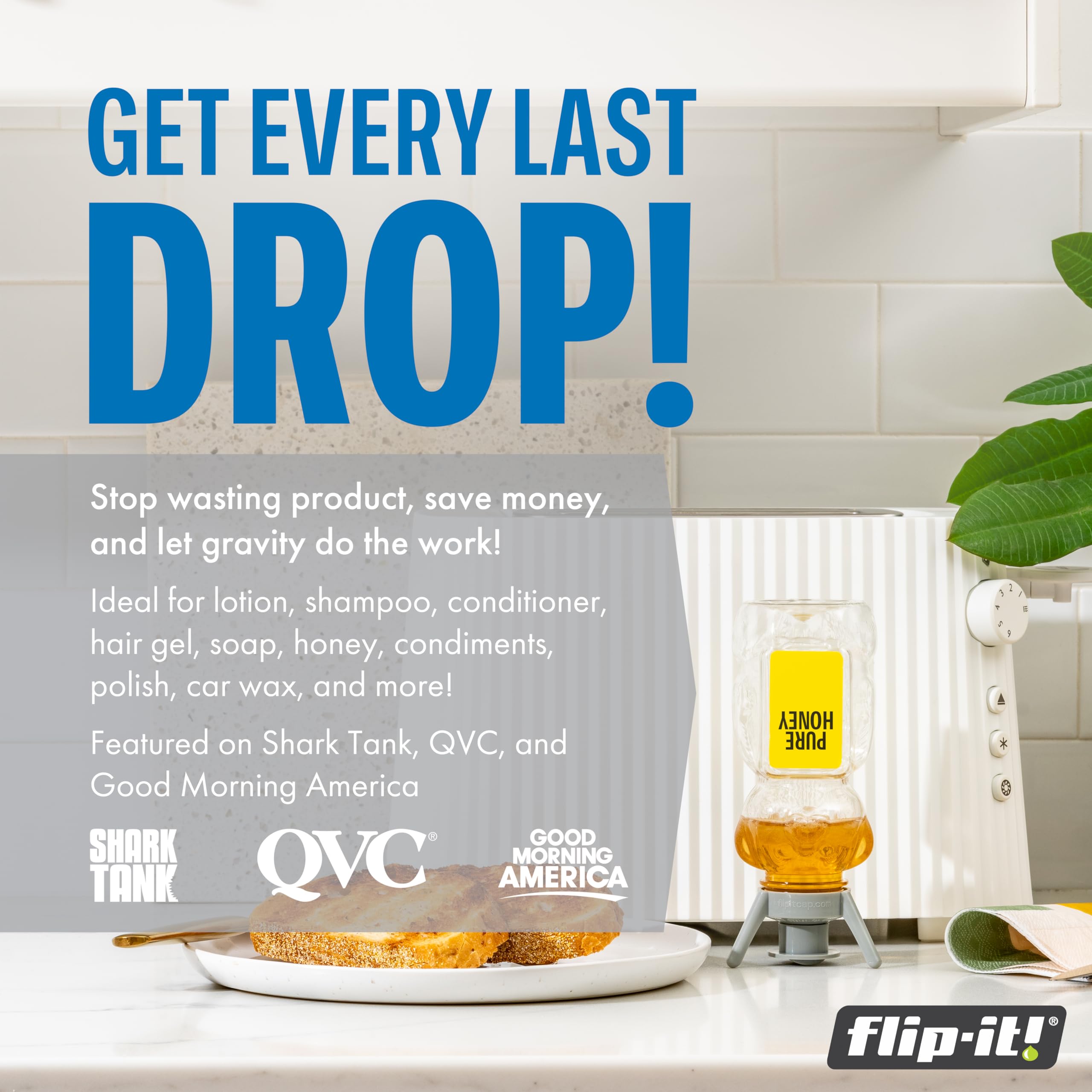 Flip-It! adapter medium 28mm adapts mid-size bottles for precise dispensing.