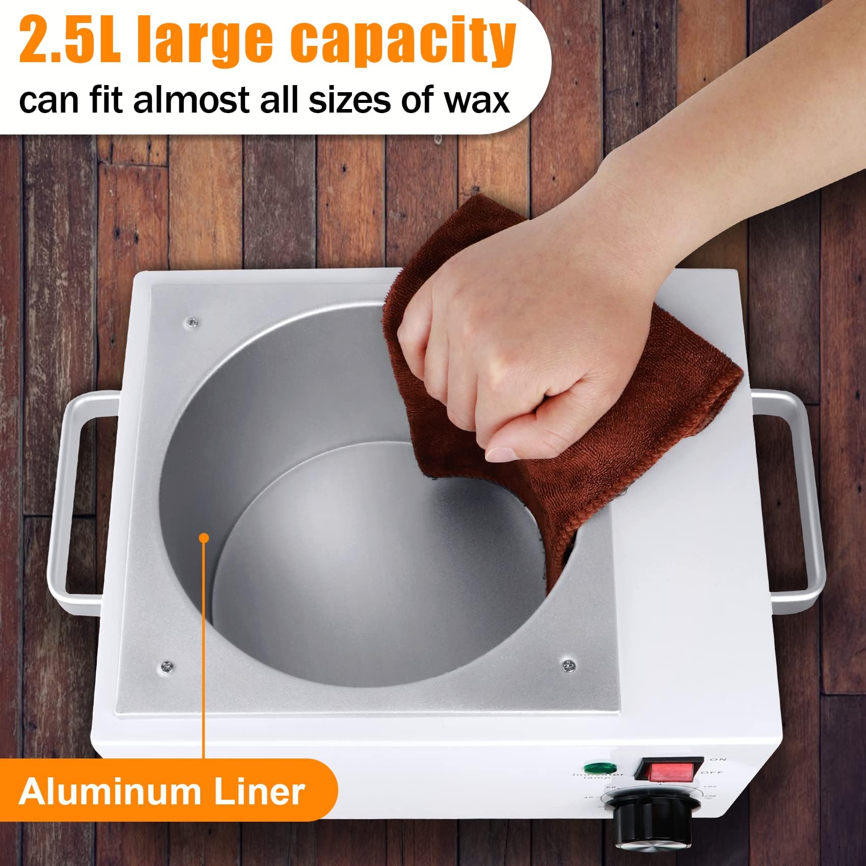 Flngr wax warmer compatible with paraffin, hard wax, and strip wax