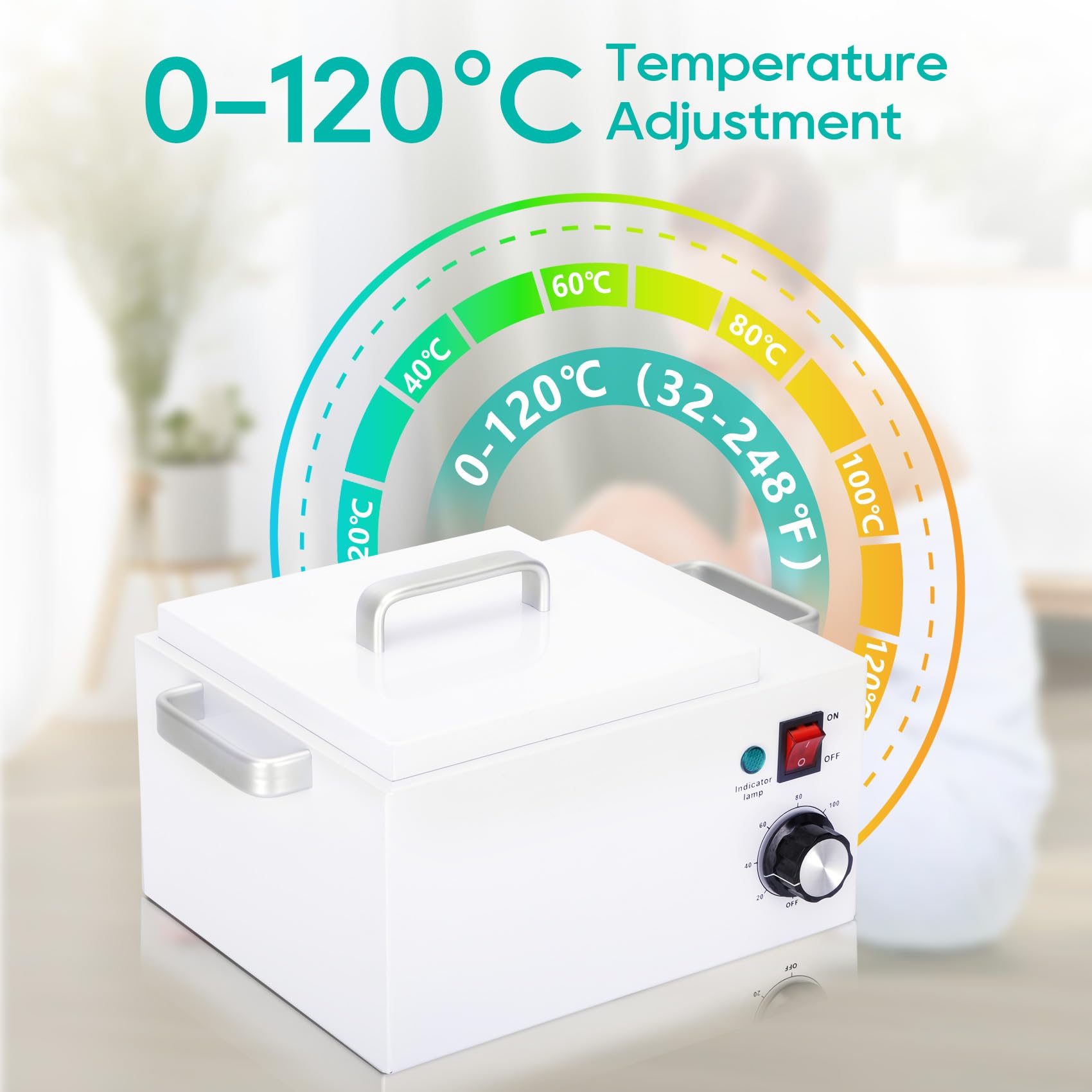 Flngr wax warmer with adjustable 20–120°C temperature control for customizable heat