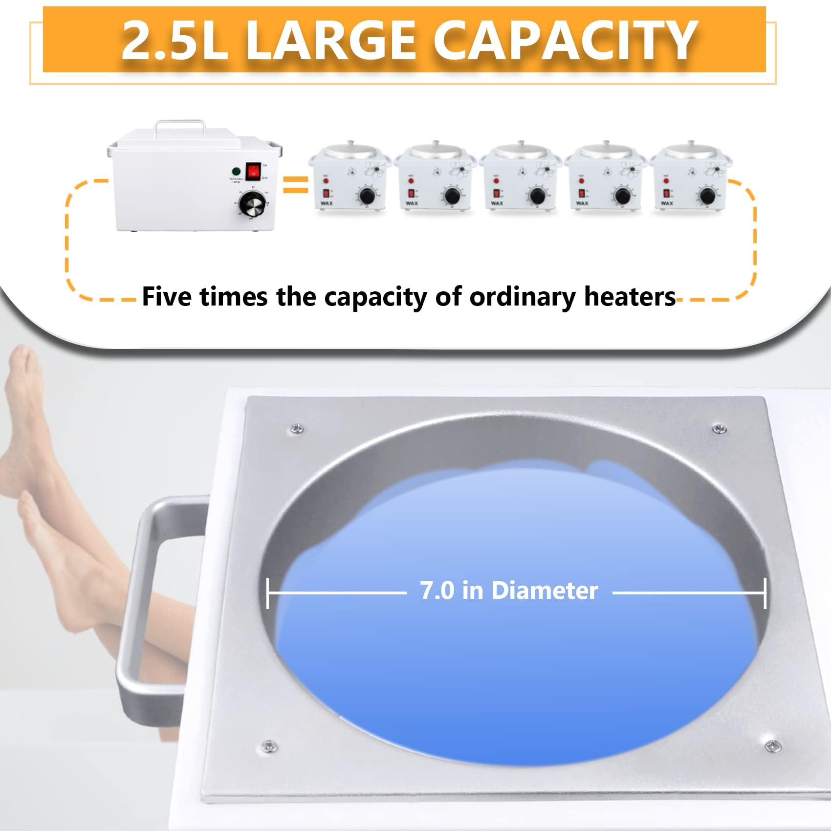 Flngr wax warmer with two handles for easy transport between stations