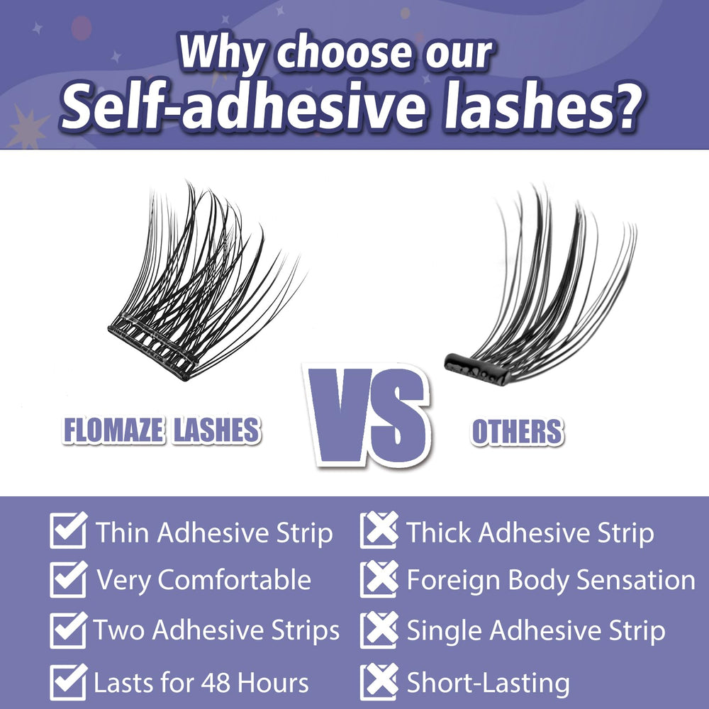 FLOMAZE lashes in 8–16mm mixed lengths for versatile cat-eye to natural looks.