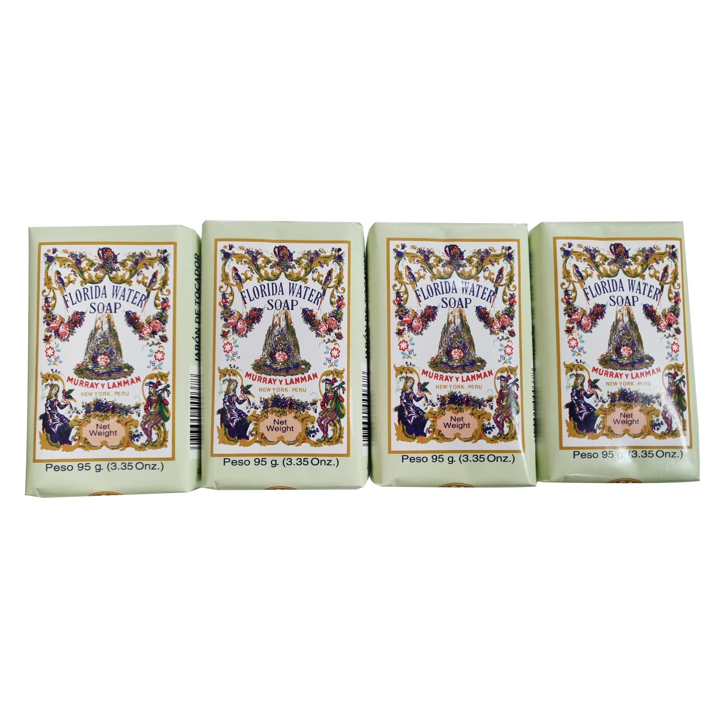 Florida Water bar soap Pack4 packaging display showing four bars for gifting.