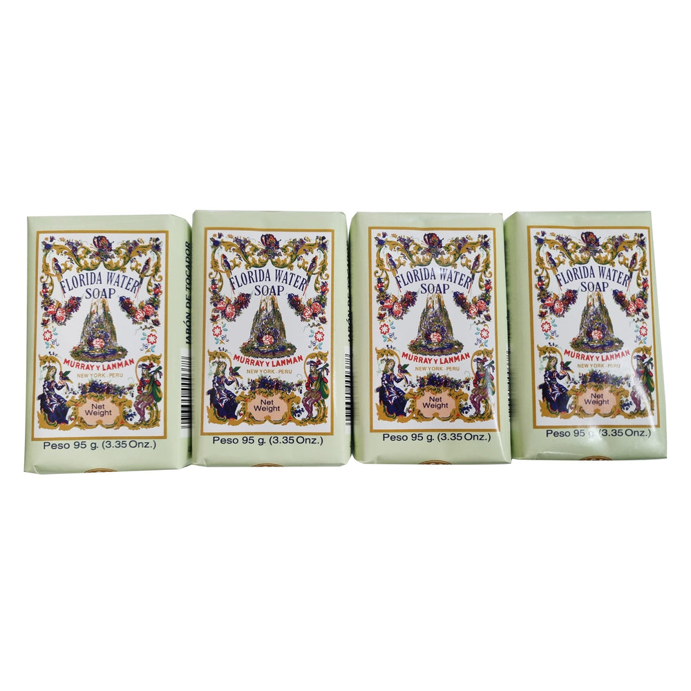 Florida Water bar soap Pack4 packaging display showing four bars for gifting.