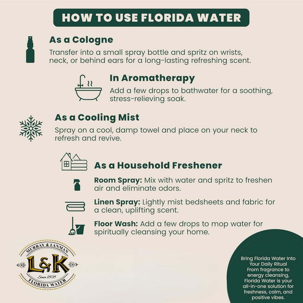 Florida Water massage-use image suggesting soothing relief after exercise