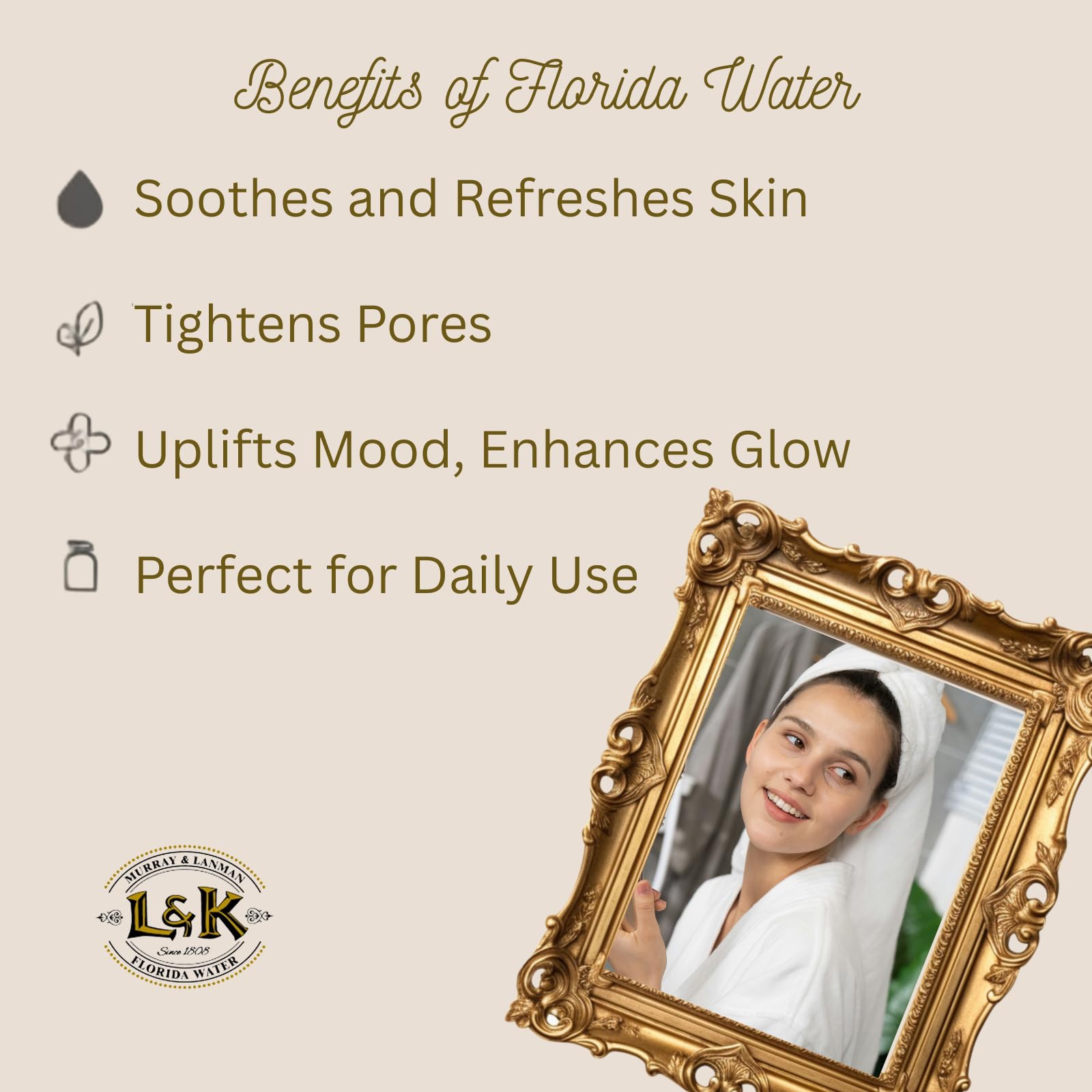 Florida Water splash used as a body refresher for quick refreshment