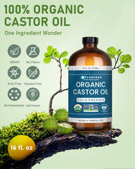 Florisan Castor Oil droplets show rich, nourishing consistency for skin and hair.