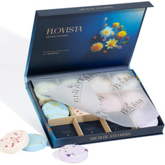 Flovista gift packaging shower steamers ready for gifting.