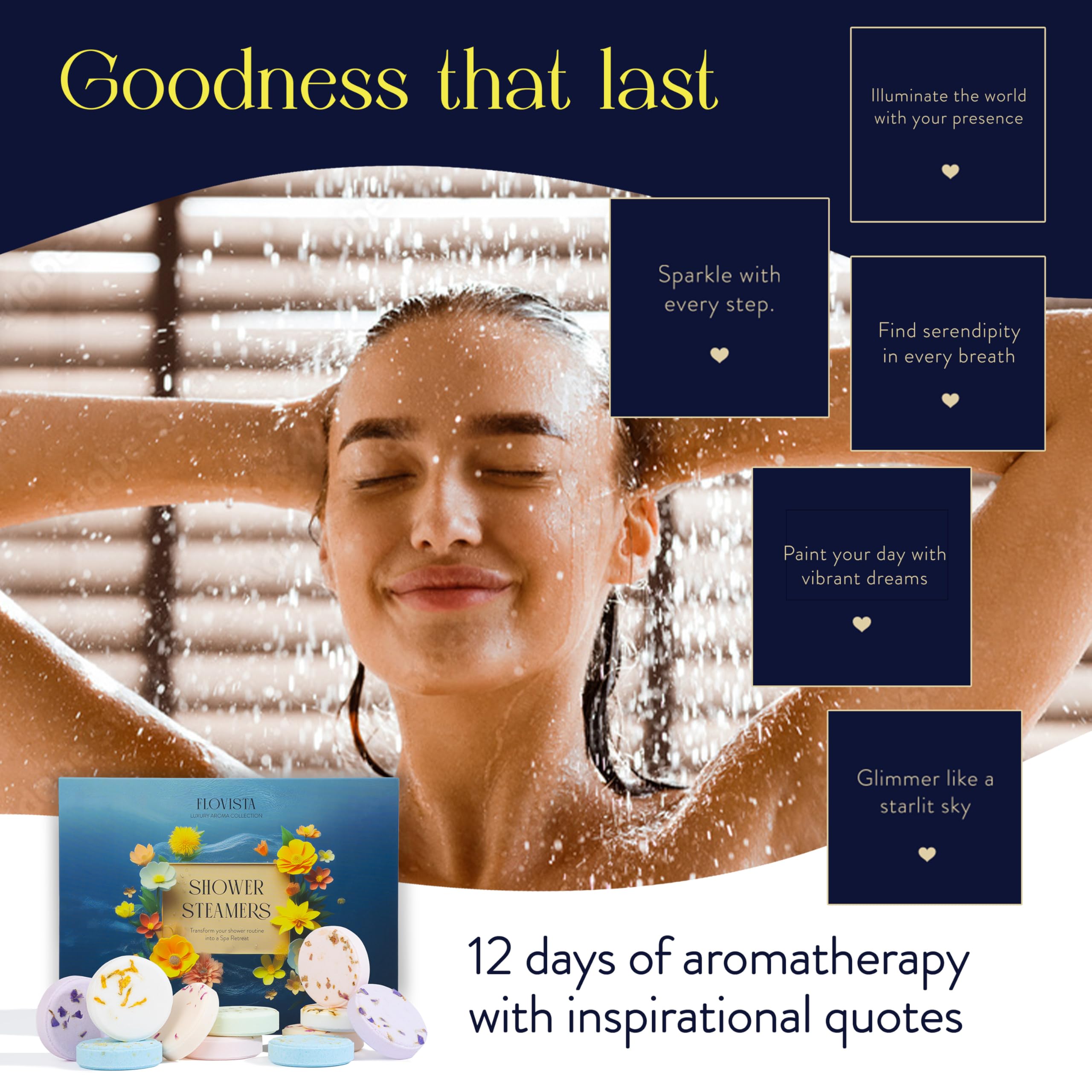 Flovista relaxing bath scene shows at-home spa moments with steamers.