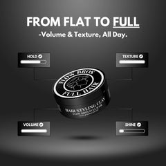 Flow Bros Hair Clay texture application highlights volumizing texture