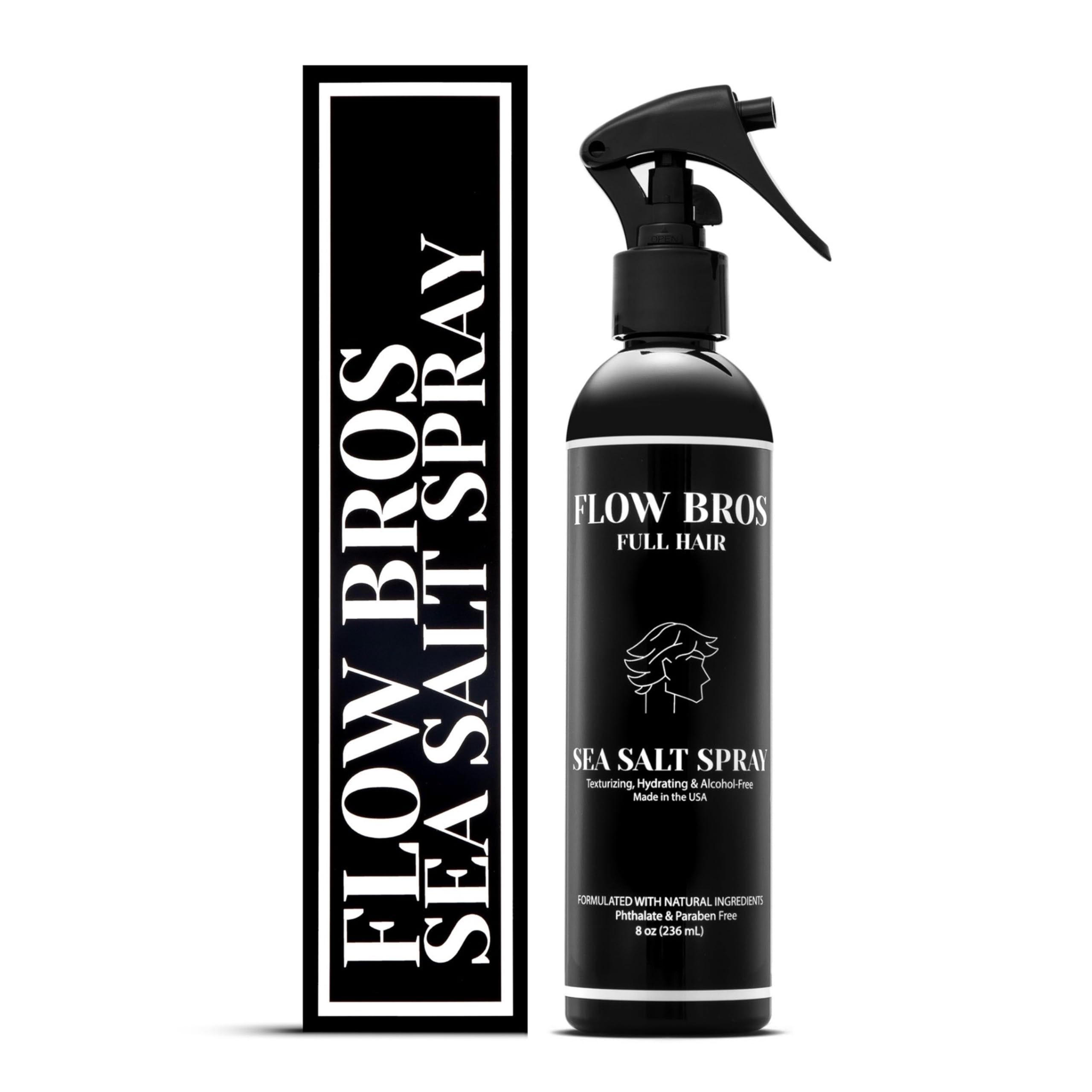 Flow Bros Sea Salt Spray: textura natural y volumen ligero para peinados con facilidad.