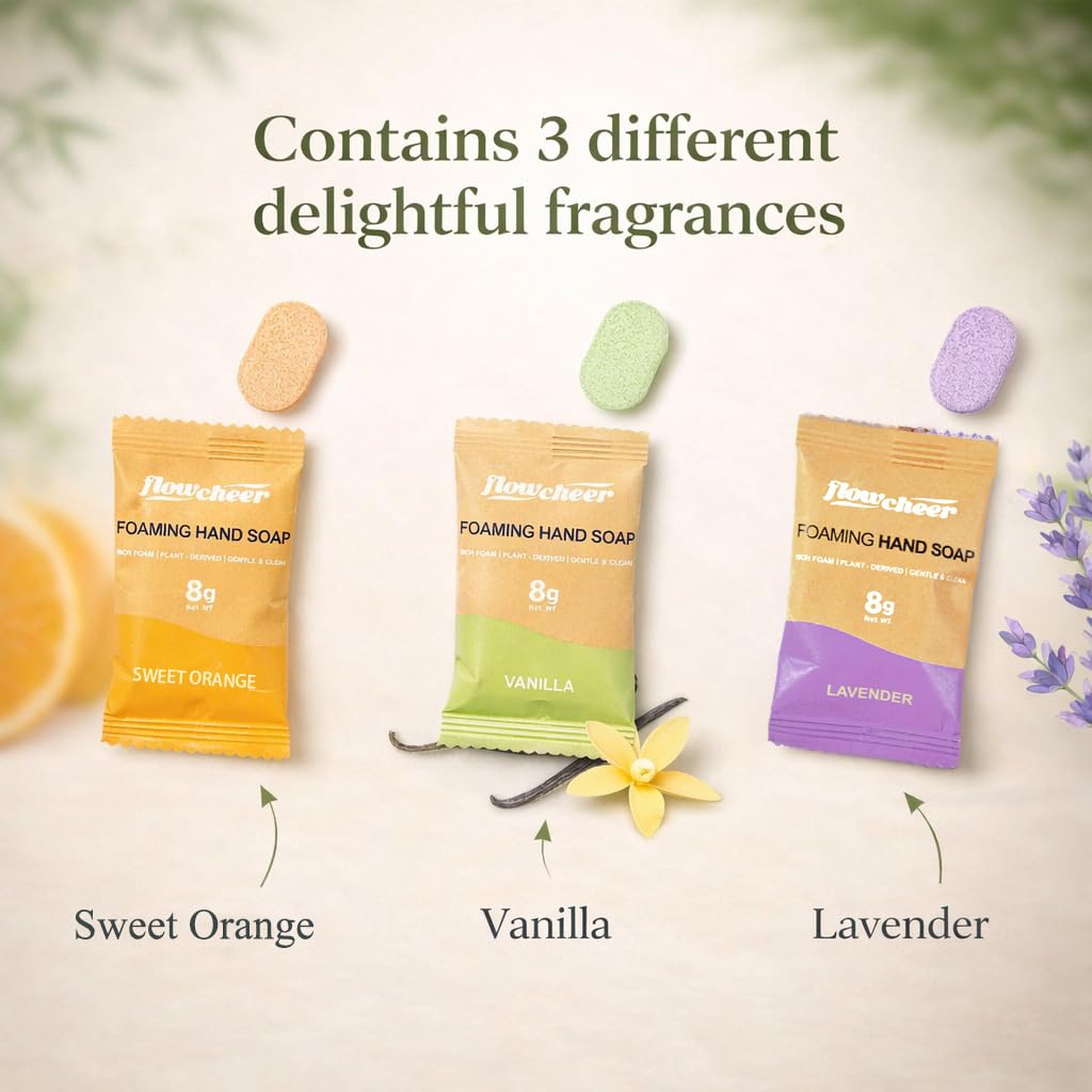 Flowcheer fragancias Lavanda, Naranja y Vainilla para un aroma agradable.