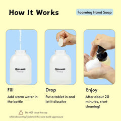 Flowcheer instrucciones simples para preparar espuma suave con una tableta.