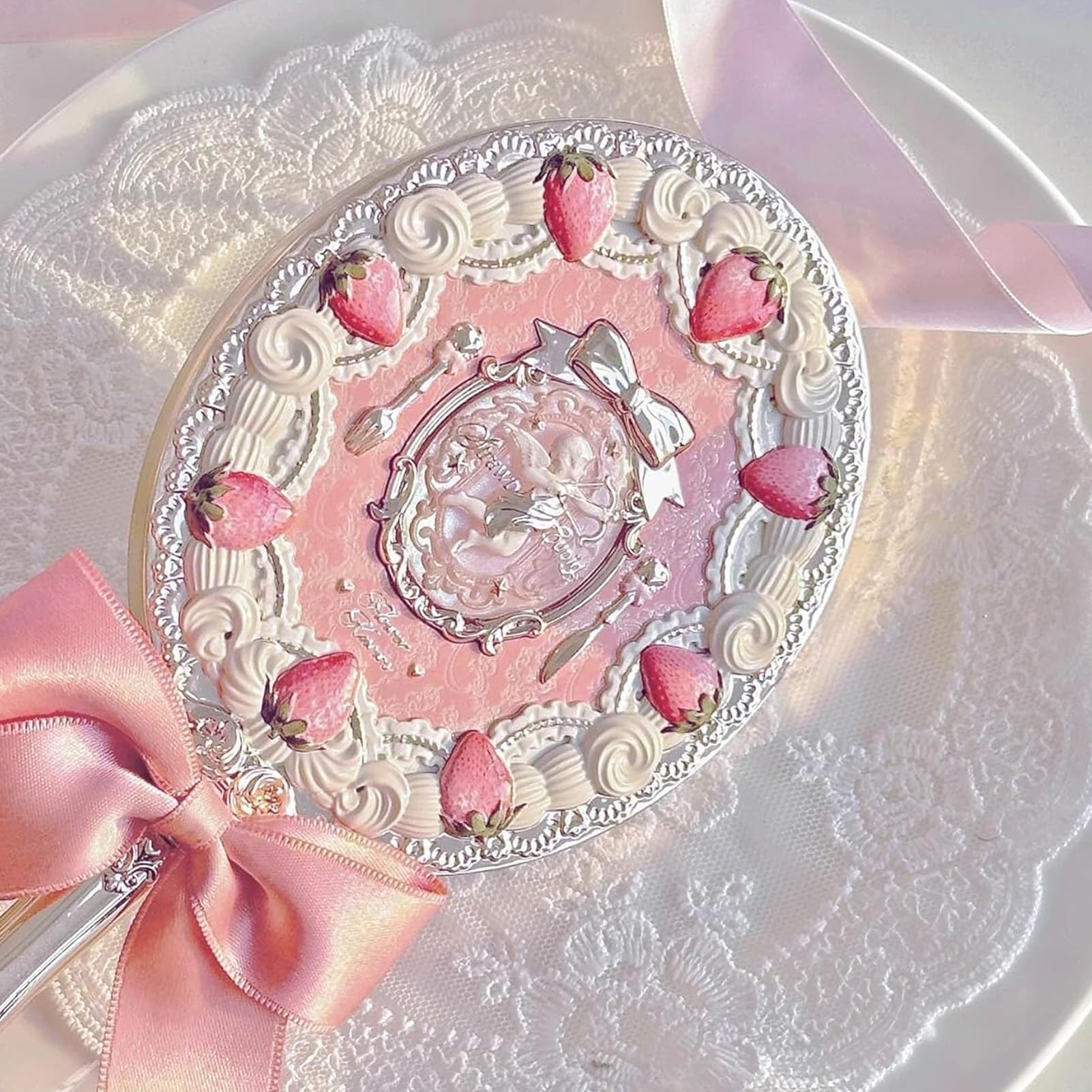 Flower Knows rococo-inspired decoration on vintage-style mirror