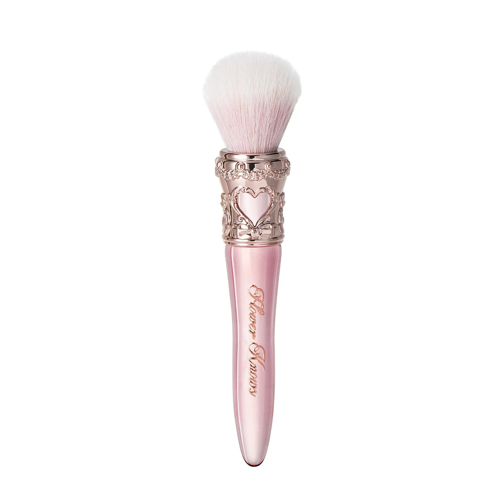 Flower Knows Sweetie Bear rounded blush brush in strawberry pink for seamless color