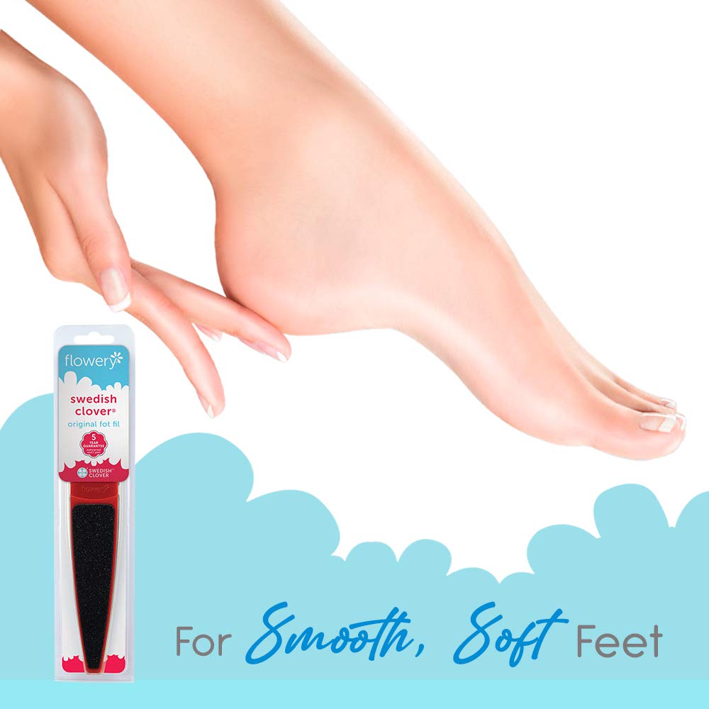 Flowery Original Foot File ergonomic handle for a secure, comfortable grip.