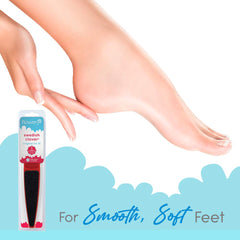 Flowery Original Foot File ergonomic handle for a secure, comfortable grip.