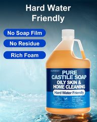 FLOWHYET castile soap handles hard water without residue