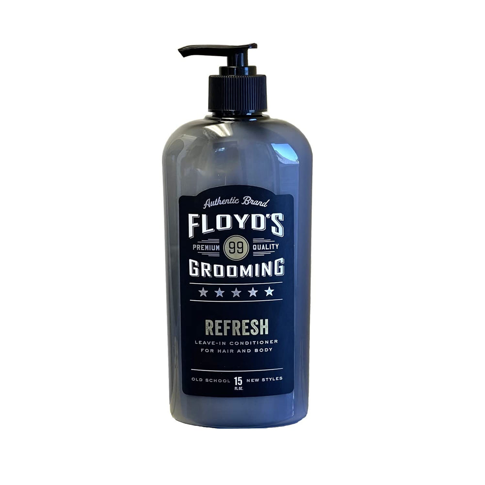 Floyd's 99 Refresh Acondicionador – botella visible con aroma mentolado para peinado más suave