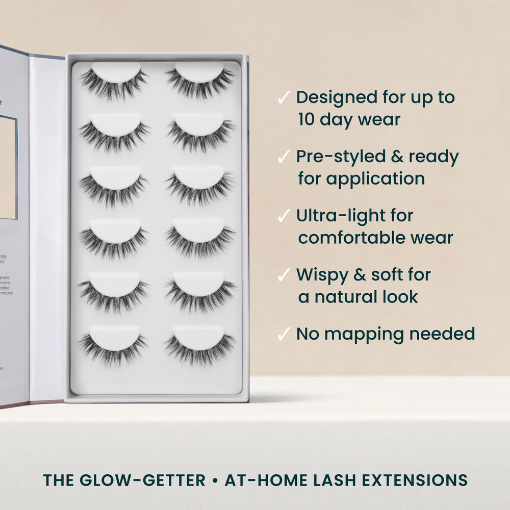 FlutterHabit Glow-Getter close-up textured lashes show feathered volume