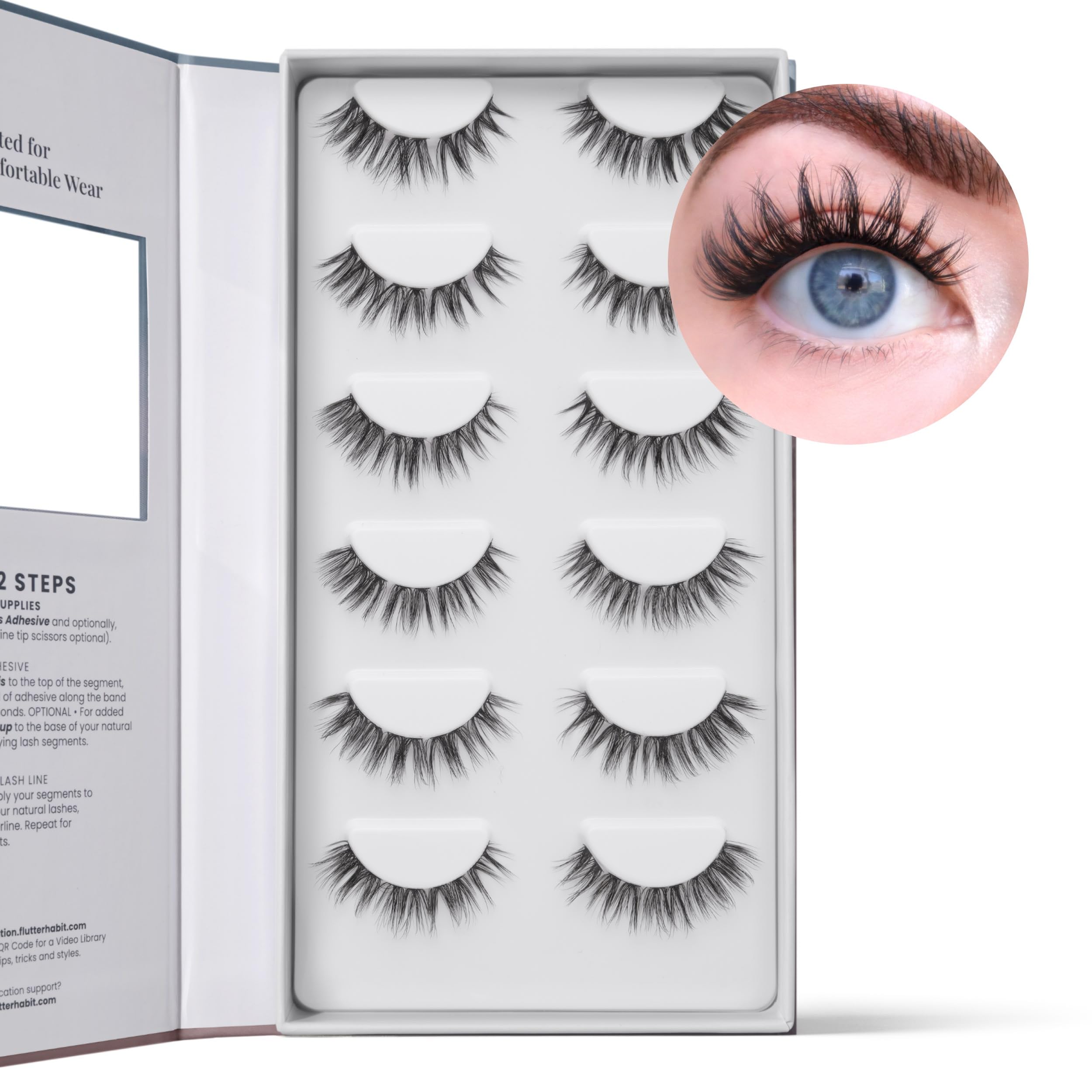 FlutterHabit Glow-Getter dramatic soft-cat-eye lashes for bold everyday looks
