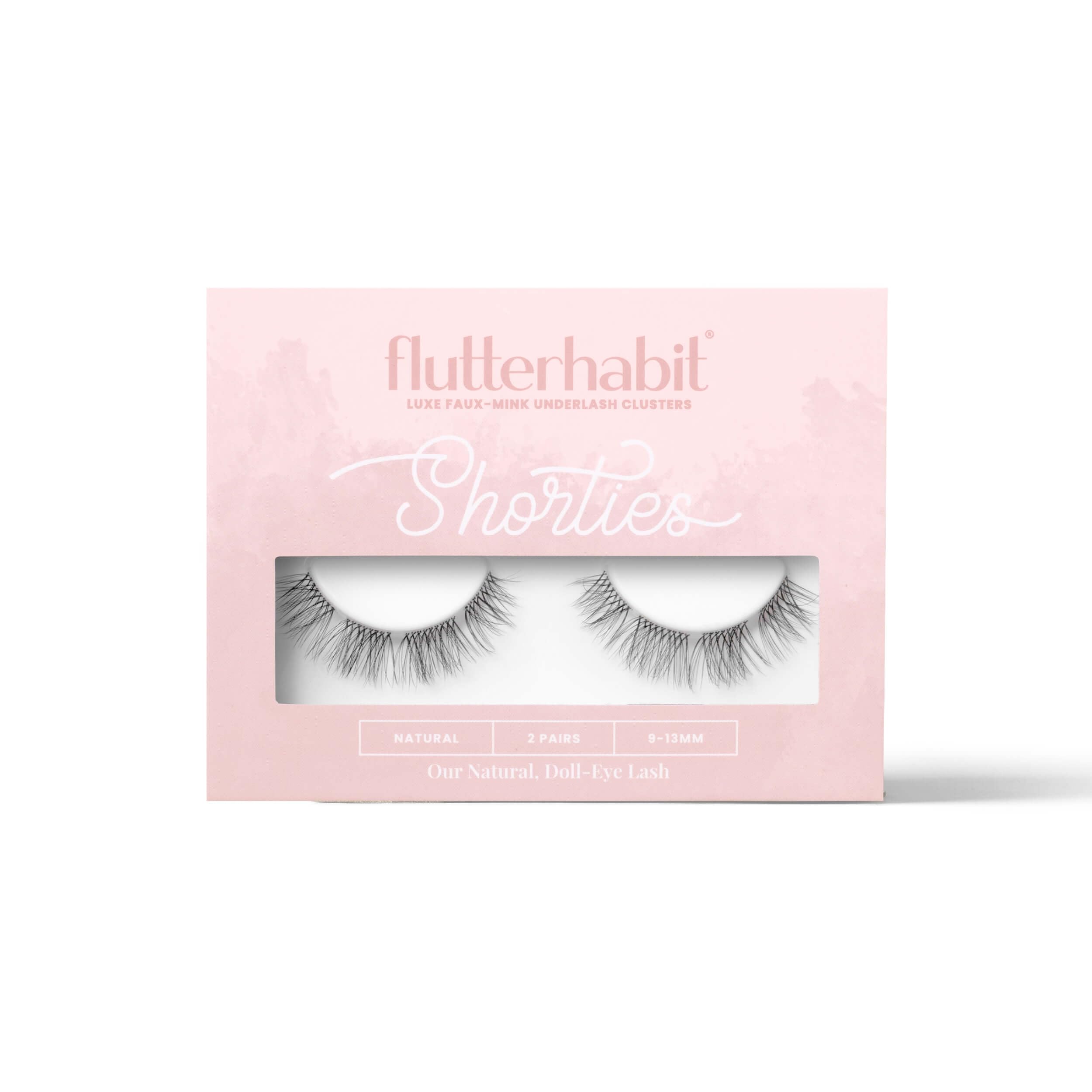 FlutterHabit The Shorties box shows two lash sets for versatile styling.