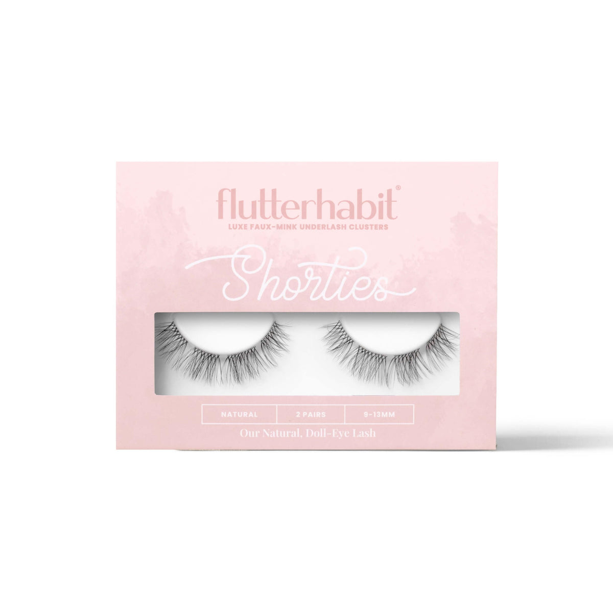 FlutterHabit The Shorties box shows two lash sets for versatile styling.