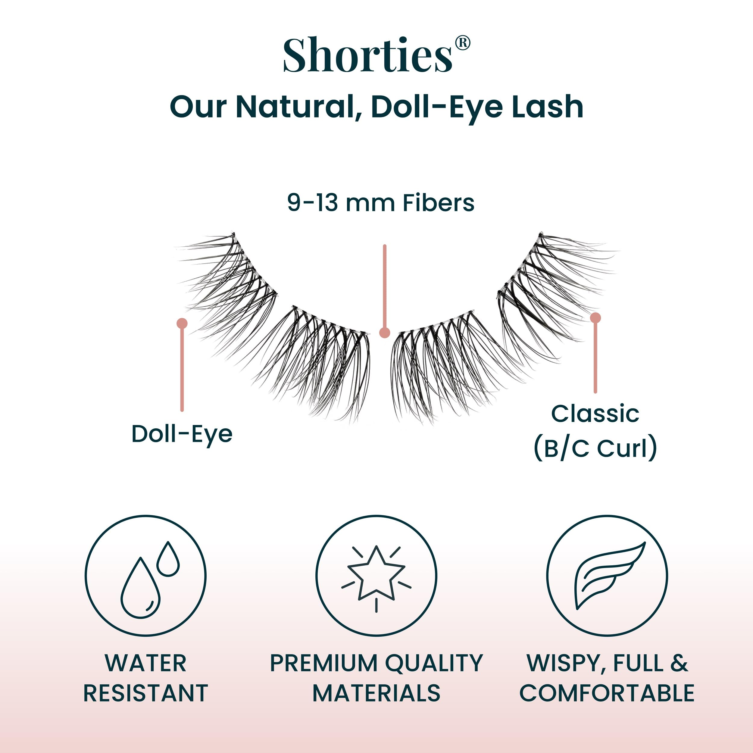 FlutterHabit The Shorties premium lashes provide durable, long-lasting wear.