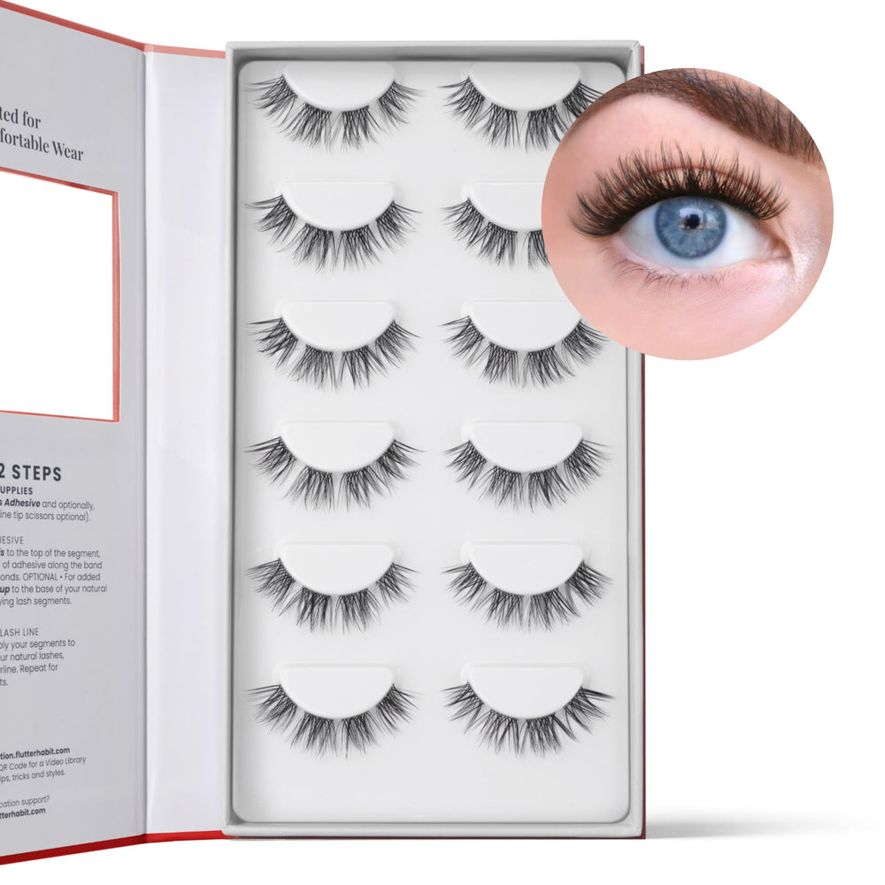 Close-up of Sweetheart lash clusters showing easy application