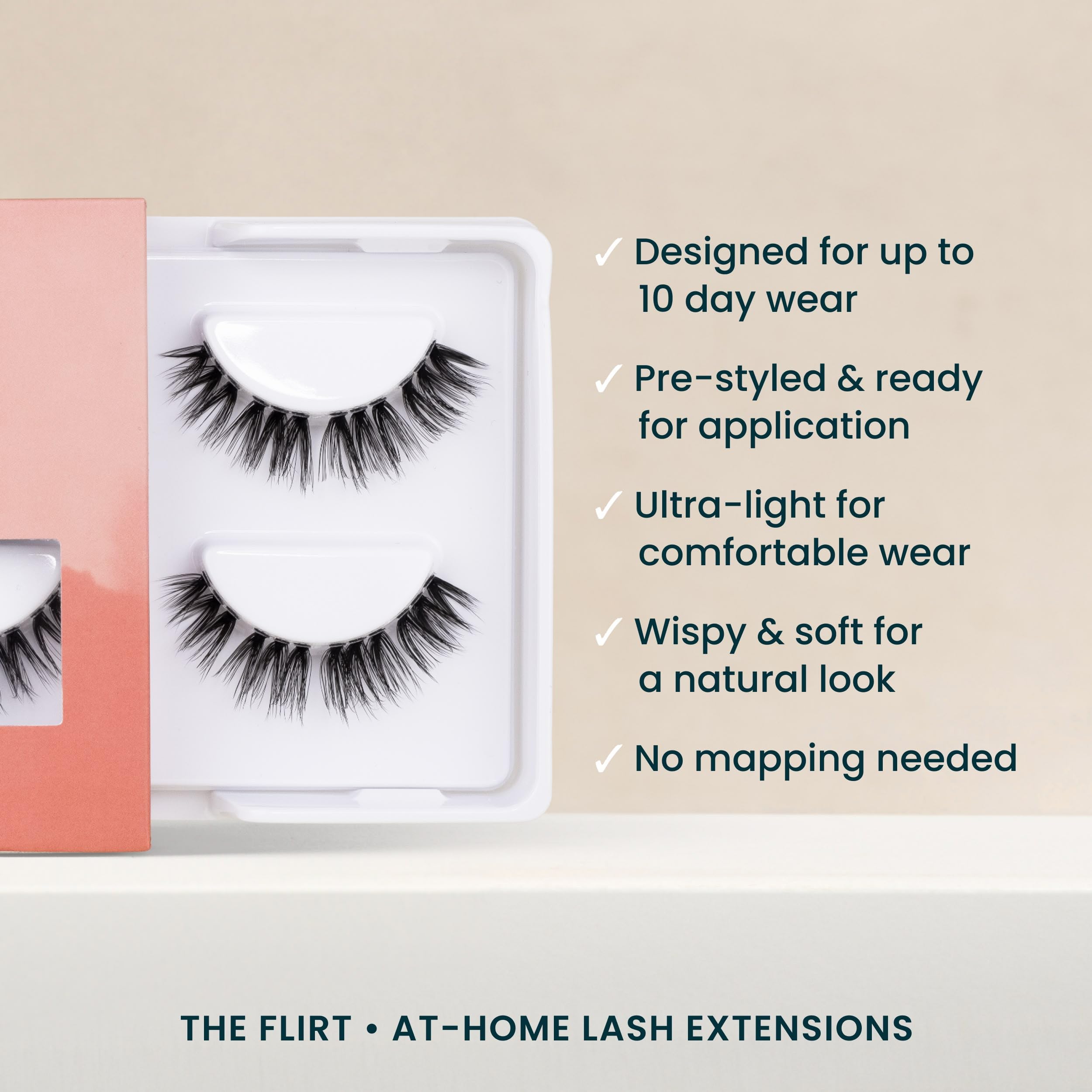 FlutterHabit The Flirt Lashes application on the lid demonstrating secure base placement.