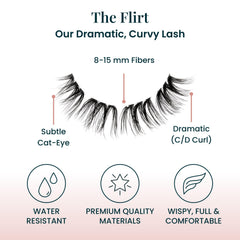 FlutterHabit The Flirt Lashes soft feather-light fibers for comfortable all-day wear.