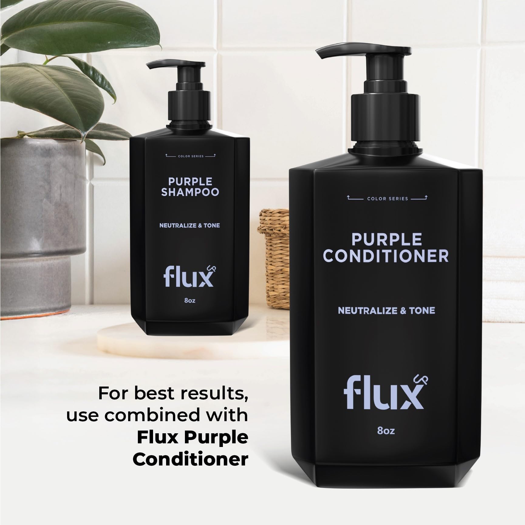 FLUX UP champú púrpura, uso semanal: adecuado para rubios, grises y mechas.