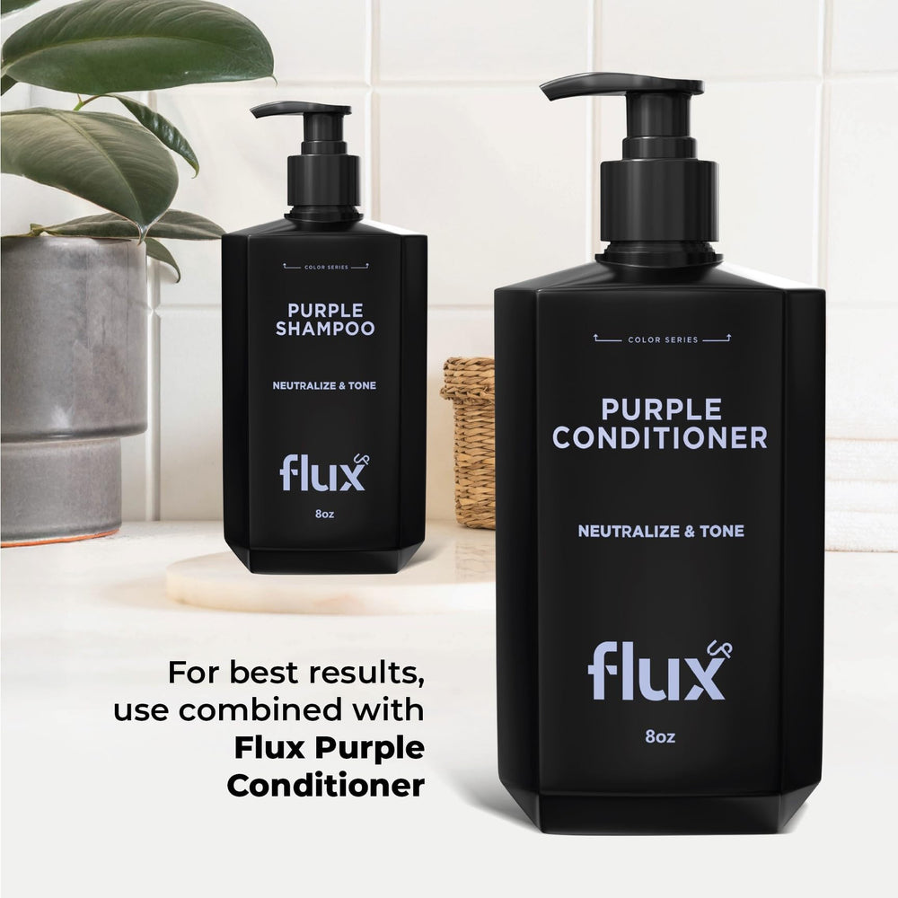 FLUX UP champú púrpura, uso semanal: adecuado para rubios, grises y mechas.