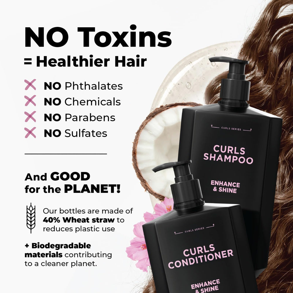 Flux Up sistema completo de cuidado para rizos, limpiador suave y acondicionador nutritivo.